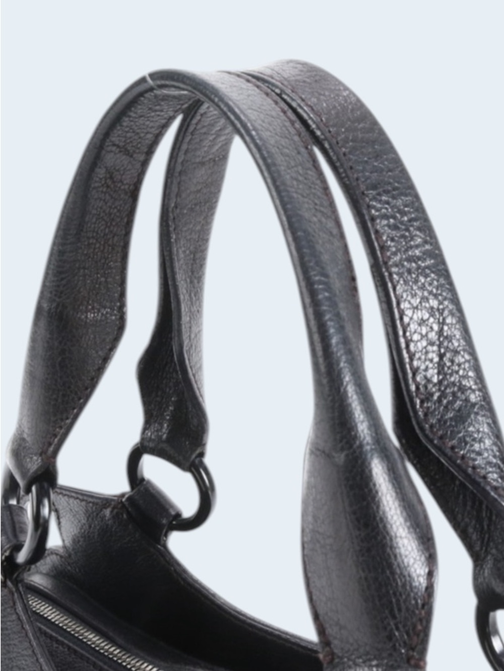 Cartier Black Leather Bag Embossed Logo - Picture 11 of 16
